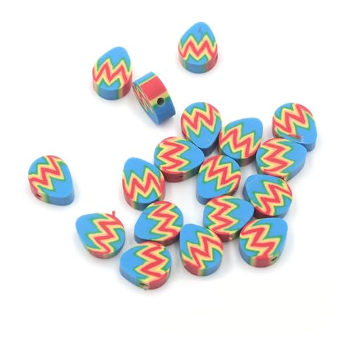 100 Pcs Easter Egg Polymer Clay Beads Mixed Heishi Spacer Beads Supplies for DIY Bracelet Earring Necklace Jewelry Making - color: Egg