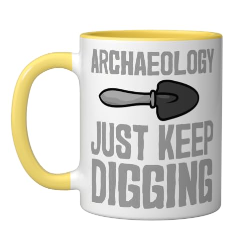 Cool Archaeology For Men Women History Anthropology Ceramic Mug, Yellow/White, 11oz - color: Yellow/White, size: 11 Ounces