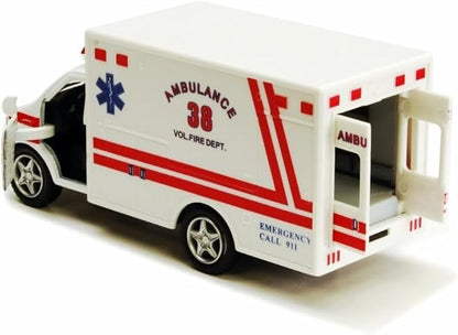 KiNSMART Rescue Team Ambulance 5" Die Cast Metal w/Pullback Action (2SET) - color: 2set