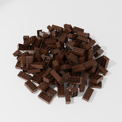 500 Piece Brown Bricks Bulk, Brown 2x4 Building Bricks Flat, Compatible with Lego Parts and Pieces: 2x4 Brown Bricks(Color: Brown) - color: 2x4 Brick Brown