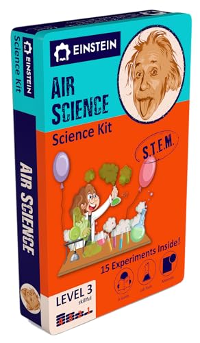 Einstein’s Air Science Kit for Kids. STEM for Boys & Girls Aged 8 and Above. 15 Exciting Experiments Inside. Detailed Picture Guide Included. - color: Azul and Orange