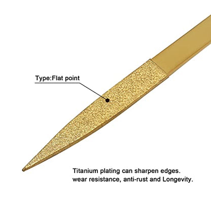 10 Pcs Diamond Needle File, 5x180mm, Flat Point, 150 Grit