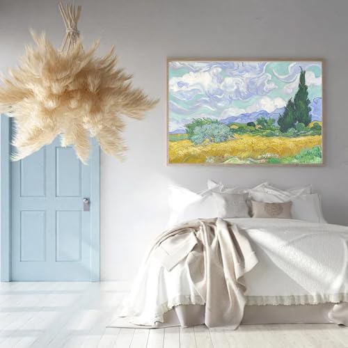 VeGuude Diamond Art Kits for Adults-Van Gogh Diamond Painting Kits for Adults Beginners,Wheat Field with Cypresses 5D DIY Full Drill Diamond Painting Cat Gem Art and Crafts 12x16inch - color: DP02867