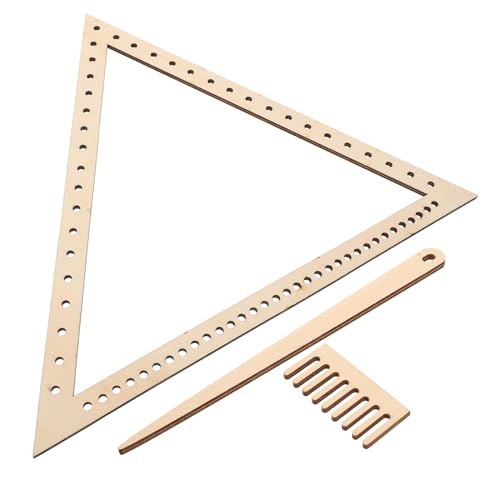 DIYEAH Weaving Loom Crafting Triangle Set Portable Loom Board Tool with Shuttle and Comb for Yarn Tapestry Bracelet and Handcraft Weaving Projects