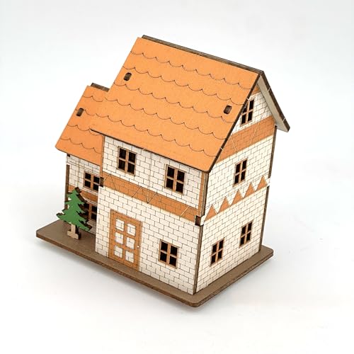 Log Cabin 3D Wooden House Puzzle,DIY Mini Building Model Kit，004 - color: 004