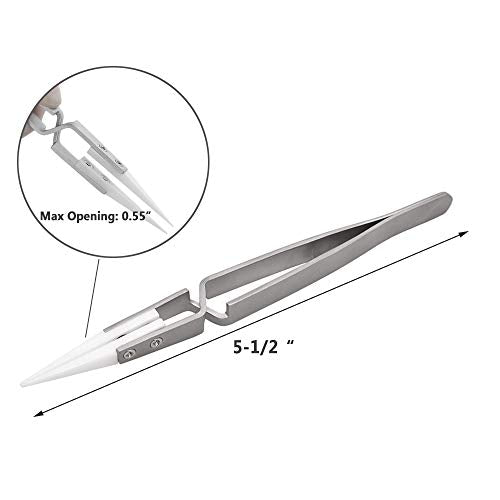 Yakamoz Reverse Ceramic Tweezers, 3pcs Non-Conductive Precision Tool