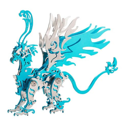 3D Metal Puzzle The Meow Meow Family Cat, Gu Diao Blue - color: Gu Diao Blue