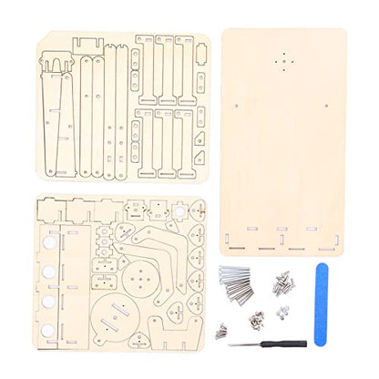 Walfront Robotic Arm Kit Model Building Tool Hydraulic Wooden Mechanical Model Tool Set Kit for Teaching DIY Interest in Science Birthday