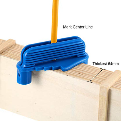 Weewooday 1 Pc Center Finder Tool Woodworking Marking Gauge Multifunction Magnetic Scriber Offset Marking Tool Pencil Holder Fits Standard Wooden Pencils (Blue)