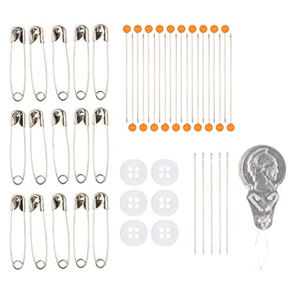 Fiskars 62-Piece Sewing Kit with Scissors, Clear - size: Compact, style: Sewing accessories 62 piece