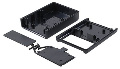 KIT-1593P Box+PCB, Black ABS Plastic Box with Battery Compartment, PR1593P PCB, 3.6 x 2.6 x 1.1 in