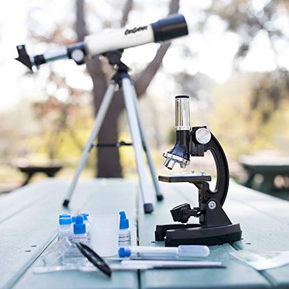 Educational Insights GeoSafari Telescope & Microscope Set - Science Kit with Refractor Telescope and Microscope for Kids, Includes Prepared Slides, Discovery Toys, Science Gifts for Kids 8-12