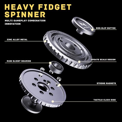 2-in-1 Metal Fidget Spinner Slider, Silent EDC Desk Toys, Silver - style: Tactical Precision Mech Sniper, Industrial Minimalism, Executive & Professional Style, Hardcore EDC & Mechanical Aesthetic