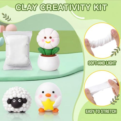 Air Dry Clay Bulk, Modeling Clay for Kids, 100 Pcs, White - color: White
