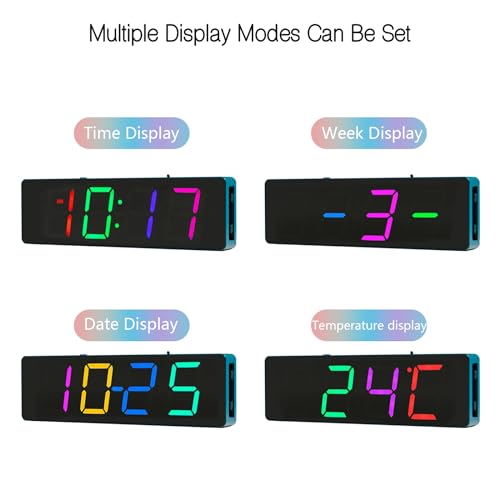 EIELE Soldering Practice Kit 4-Digit RGB Colour LED Digital Clock Kit with colourful case Suitable for students and beginners to solder and learn Adult Electronic Soldering Projects (blue case) - color: Blue Case