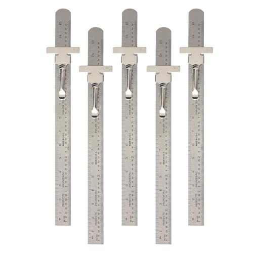 PEC Tools 6" Pocket Rule, Inch & mm, Metric Equivalent Chart on Back, 5pcs - color: Metric Equivalent Chart, size: 5