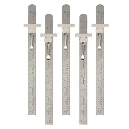 PEC Tools 6" Pocket Rule, Inch & mm, Metric Equivalent Chart on Back, 5pcs - color: Metric Equivalent Chart, size: 5