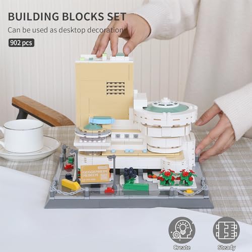 Oichy Building Blocks Set, 902PCS World Famous Architectural Model Kits Guggenheim Museum Toys Building Sets for Adults and Kids - color: Guggenheim Museum