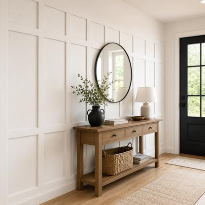 Nuanchu 145" x 100" MDF Premade Board and Batten Paintable Wainscoting Kit