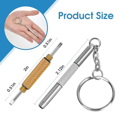 UNEAK - Eyeglass Screwdriver Repair Kit Silver & Yellow Precision 3 in 1 Mini Screwdrivers Set Keychain Glasses, Sunglasses, Sunglass, Watch, Electronics, Eyeglasses, Flat Head, Phillips, Hex - color: Silver Yellow