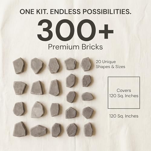 Mini Bricks, 300 pcs, 1:12 Scale Stone-Style Pavers for Dollhouse Walls & Patios, REDUCIO!