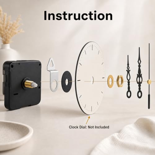 Clock Mechanism Replacement Kit, 3 Pcs Silent Clock Movement with 7 Different Pairs of Hands, Clocks Hands Replacement Parts for DIY Craft Quartz Battery Operated Clocks Repair(Shaft 16mm, 20mm, 23mm) - color: Black and Green