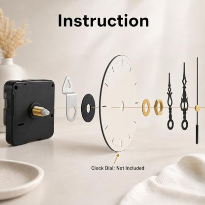 Clock Mechanism Replacement Kit, 3 Pcs Silent Clock Movement with 7 Different Pairs of Hands, Clocks Hands Replacement Parts for DIY Craft Quartz Battery Operated Clocks Repair(Shaft 16mm, 20mm, 23mm) - color: Black and Green
