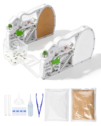 2PCS Ant Castle Kit with Connecting Tubes & Forage Box, Double-Sided Clear Acrylic Ant Habitat, Expandable Ant Farm for Colony Observation, Natural Ant Nest Exploration & Hobby Enthusiasts