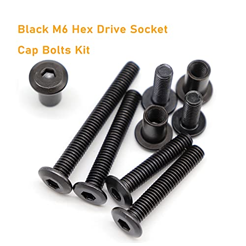 Black M6 Hex Drive Socket Cap Bolts Kit, binifiMux 35-Set Allen Head Countsunk Furniture Crib Bolts Nuts Kit, M6x15mm/ 20mm/ 25mm/ 30mm/ 35mm/ 40mm/ 50mm - size: 15mm/20mm/25mm/30mm/35mm/40mm/50mm 70pcs