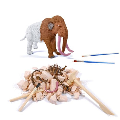 Mammoth Dig Kit - 2-in-1 Woolly Mammoth Excavation & Painting Activity Set, STEM Science Toys for Kids 6+, Ice Age Skeleton Fossil Digging Kit, Educational Gifts for Boys Girls - size: Woolly Mammoth Excavation