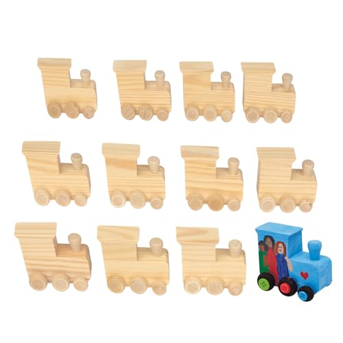 Colorations® Decorate Your Own Wooden Trains, Set of 12, Craft for Kids & Fun Home Activities, Create Unique & Personal Designs, Fun Kids Craft Project, Craft Project for Boys & Girls, Craft & Enjoy! - style: Trains
