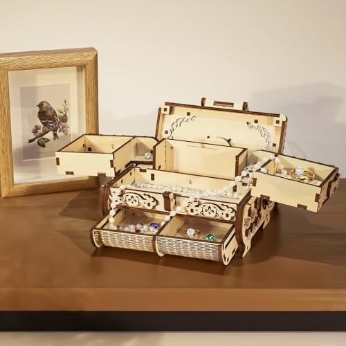3D Wooden Puzzles for Adults,Wooden Toy for Kids and Adults,Model Building Kit,Educational Brain Teaser,Best Educational Christmas Birthday Day Gift for Friends (Wooden Antique Box) - color: Wooden Antique Box