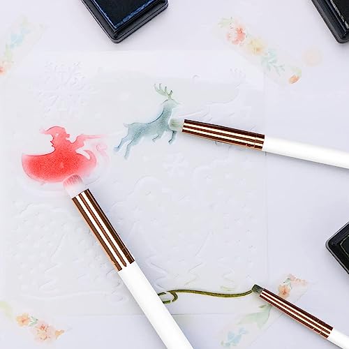 UNIMEIX Dry Brush Miniature Painting Miniature Paint Brushes Hobby Detail Blending Brushes for Effortless Scale Model Painting Watercolor Brushes(3 Pack) - color: White