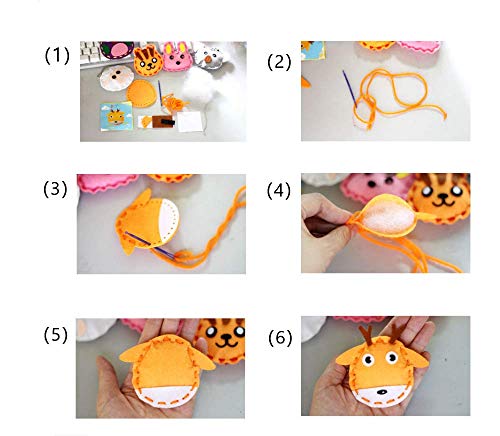 Adam Victor Kids DIY- First Sewing Kit for Kids, Learn to Sew DIY Craft Kits, Lovely Animals Style- Frog, Owl, Fox, Rabbit, Panda and Tiger, Ages 12+ - color: orange