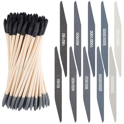 Wonderjune 40 Pcs Model Sanding Sticks Set, Low and High Grits