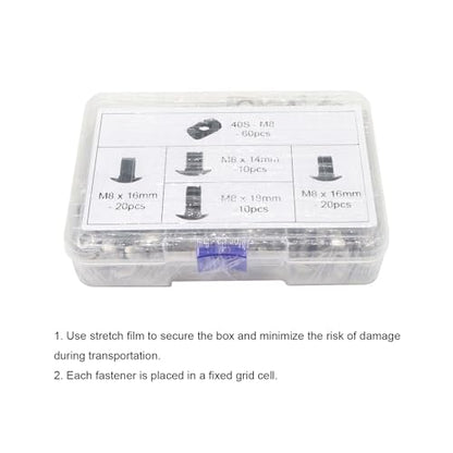 120Pcs 4040 Aluminum Extrusion Hardware Kit - M8 T Slot Nuts & Bolts 10Pcs M8x14, 40 M8x16, 10 M8x18, 60Pcs 40 Series M8 Drop-in T Nuts, Compatible with 4040 4080 Extrusion Accessories - style: 40 Series Type Silver