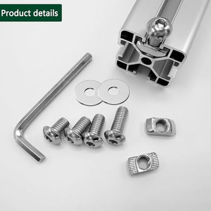 80 pcs M8 T Nut Screws Kit for 4040 4080 Aluminum Extrusion, 26 pcs Silver M8x12/16/20mm Hexagon Socket Stainless Steel Screws and 26 M8 Drop in T-Nuts, 28 Washers with Hex Wrench - style: 80pcs 40 Series Screws Kit Silver