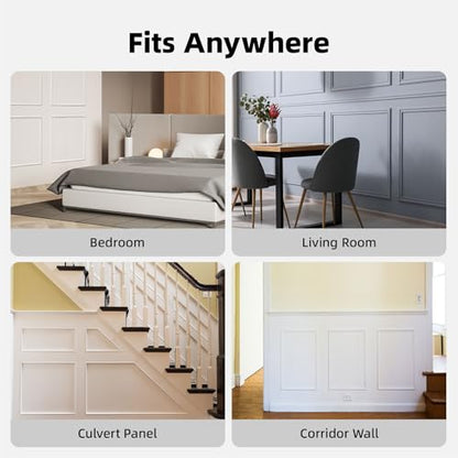 3 Set Pre-Cut Accent Wall Molding Kit Wainscoting Panels - color: 16X24 in