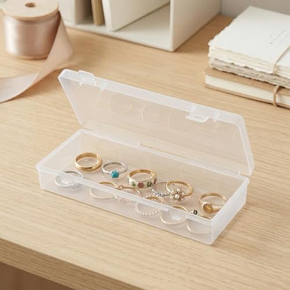 LJY 10 Clear Rectangular Plastic Boxes, 6.1 x 2.6 x 1.2 in for Beads - color: Transparent, size: 6.1 x 2.6 x 1.2 inch