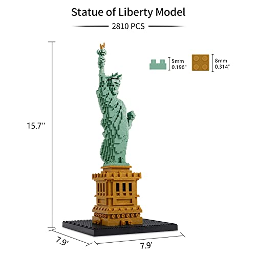 Micro Mini Block Statue of Liberty Model Building Kit World Famous Architectural Model Collection Building Set, 2810 PCS - color: Statue of Liberty-1