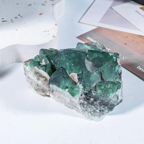 Sportmusies Natural Green Fluorite Crystal Cluster, 1.77-4.72 inches - size: ## 1.77 - 4.72 Inch