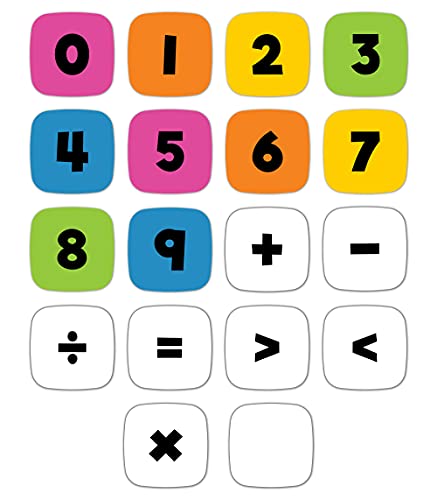 Carson Dellosa 30-Piece Dry Erase Numbers and Operations Edu-Clings Set, 3.5" Silicone 0-9, Addition, Subtraction, Multiplication, Division, and Symbol Math Manipulatives - style: Numbers & Operations