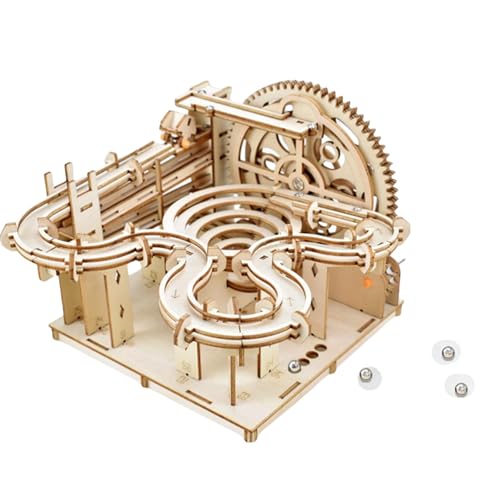 3D Wooden Puzzles for Adults Marble Run Kit - 159pc 4 Steel Marbles Build Mechanical Maze Model STEM Toys for Teens Adults, 4hr Challenge, No Glue Needed & Desk Kinetic Art, Ages 14+