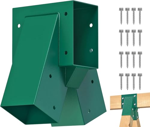 BeneLabel A-Frame Middle Swing Set Brackets, Heavy Duty Steel Swing Set Hardware with Mounting Hardware, DIY Swing Set Bracket Swing Set Kit for 2 (4x4) Legs & 1 (4x6) Beam, Green - color: Middle Swing Set Bracket