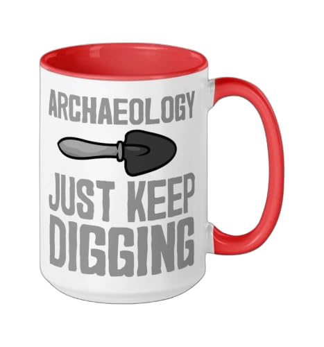 Cool Archaeology For Men Women History Anthropology Ceramic Mug, Red/White, 15oz - color: Red/White, size: 15 Ounces