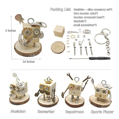 DEUXPER Steampunk Robot DIY Kit, Musician Style - style: Musician+Keychain