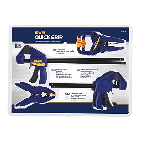 IRWIN QUICK-GRIP Clamps for Woodworking, Quick Release Triggers, 6 Inch, 8 Piece Set (IRHT83220) - style: 8 Pack