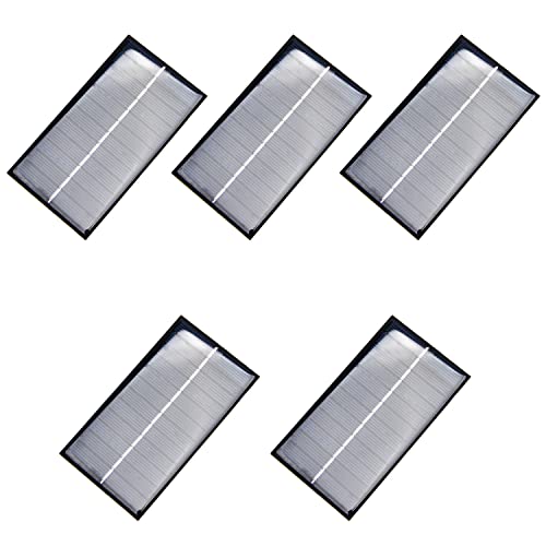 Fielect 5Pcs 6V 1W Mini Solar Panel Polysilicon Small Solar Cell Panel Module DIY Electric Toy Materials for Battery Power LED 110x60mm - size: 6V 1W