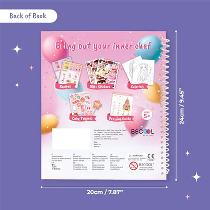 BSCOOL Baking Coloring Book with Stickers Recipes and Cake Design - color: 1 PCS - Play and Bake Activity Book