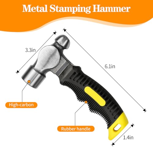 Metal Stamping Kit, Including 37pcs Stamps, Bench Block and Hammer
